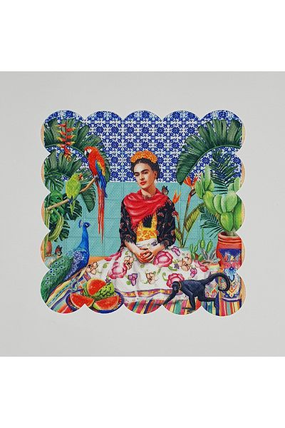 DECO Tropical Patterned Women's Cocktail Napkin - Digital Print, Laser Cut