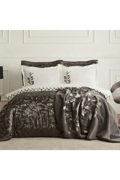 Karaca Home Gardenia 8-teiliges Hochzeitsset Anthrazit