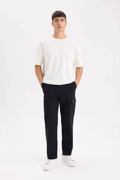 DeFacto Relax Fit Trousers Straight Leg with Cargo Pockets D5967Ax25Sp