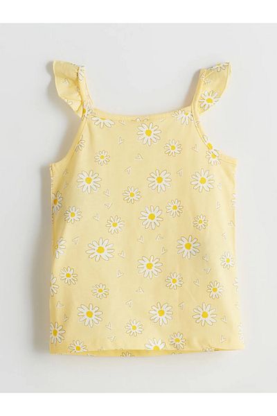 LC Waikiki Lcw Eco Blue Strap Floral Girls' Undershirt and Shorts Set of 2