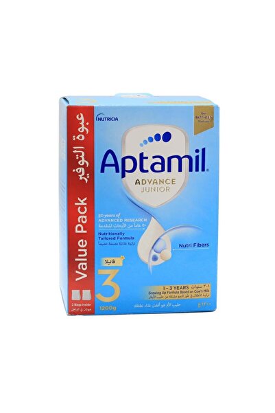 Aptamil حليب الأطفال أدفانس جونيور 3 بنكهة الفانيليا للأطفال من عمر 1 إلى 3 سنوات، عبوة 1200 جرام