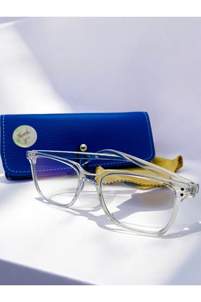 MİSE Transparent Glass Square Glasses Unisex New Season