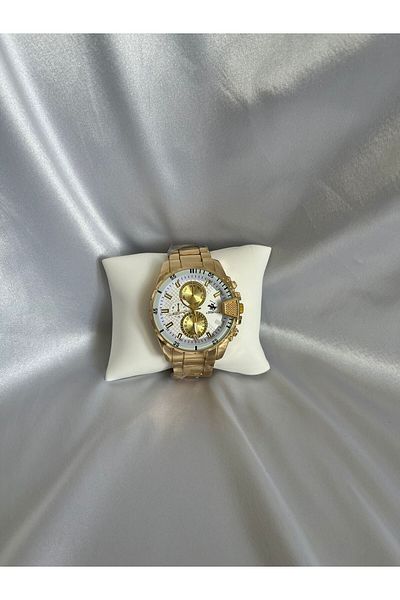 QUARTZ Gold Cord White Dial Stylish Male Watch