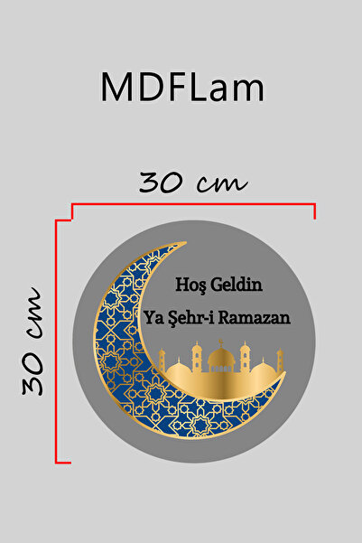 Rugmood Modern Kapı Süsü Gri Hoşgeldin Şehri Ramazan Dış Mekan Kapı Süsü