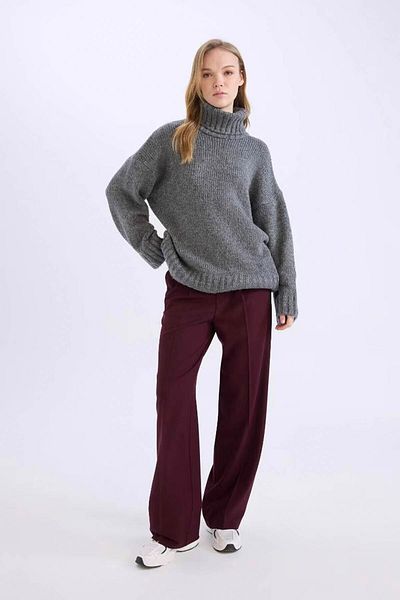 DeFacto Klassische Hose mit hoher Taille und weitem Bein und doppelter Tasche – D4360ax25sp