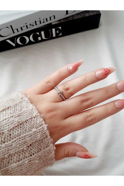 bijoux uniques Waterway Zircon Cubic Zirconia Letter a Adjustable Silver Ring