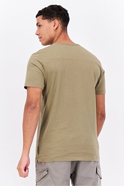 French Connection Men Crew Neck Short Sleeve Brand Logo T-Shirt, Olive