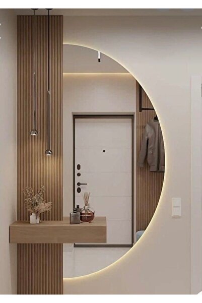 L' CAPO Led Işıklı Yarım Daire Banyo Ve Konsol Aynası 120x60 / Konsol Dahil Değildir