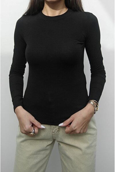 Havoş Black Knitted Body Blouse