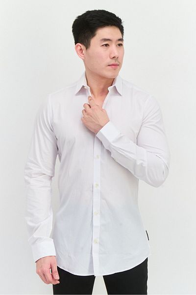 French Connection Men 2 Pcs Regular Fit Long Sleeves Plain Casual Shirt, White