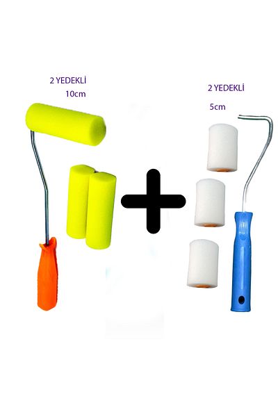 Hobidehobi Roller Brush Set 10Cm+5Cm Set with Refills