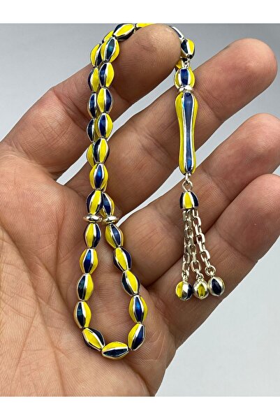 Birinci takı aksesuar 925 Ayar Gümüş Tesbih Mineli Taraftar Modeli El İşçiliği