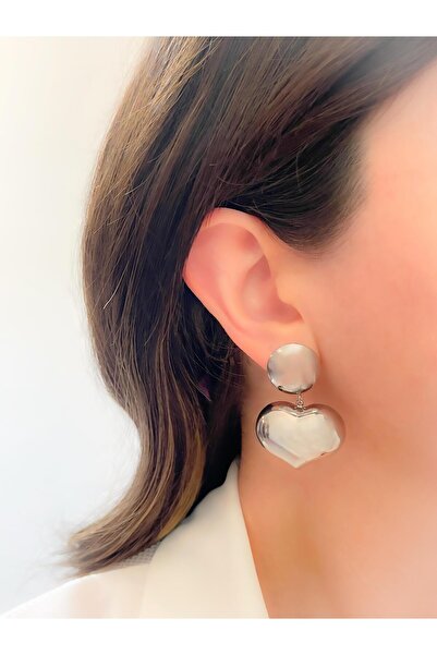 Trinos أقراط من الفولاذ أقراط على شكل قلب منحنية