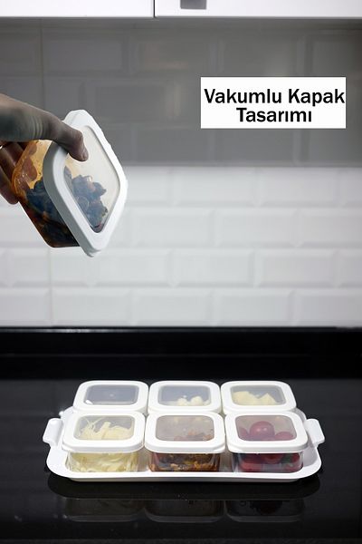 Home White Silicone Lid Breakfast Storage Set with 7 Piece Trays
