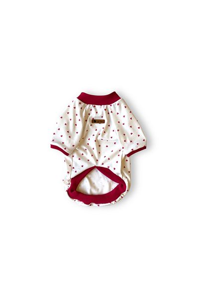 Luli Pet Burgundy Heart Dog T-Shirt