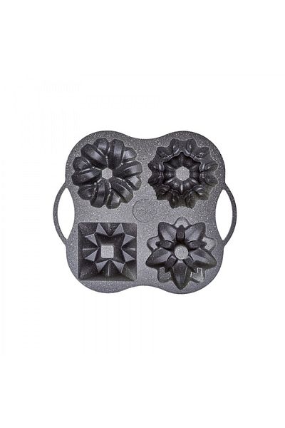 Karaca Cake Pro 4-teilige Anthrazit-Kuchenform aus Guss