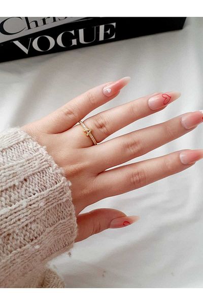 bijoux uniques Waterway Zircon Stone Letter a Adjustable Gold Ring