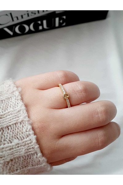 bijoux uniques Waterway Zircon Stone g Letter Adjustable Gold Ring