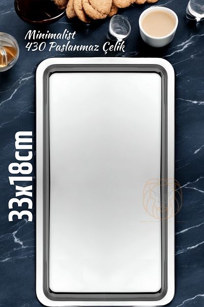 Transformacion 430 Stainless Steel Tea Coffee Presentation Tray - 33X18 cm 721358