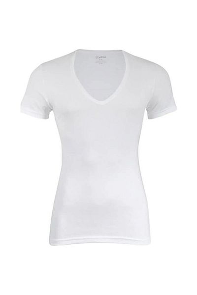 Yıldız Çamaşır Men's 6-Piece White Deep V Neck Short Sleeve Combed Cotton Undershirt