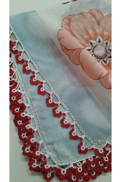 Papatyam Handcrafted Crochet Embroidered Writing/ Crochet Hand Knitted/ Crochet Embroidery/ Vintage/ Cheesecloth/ Dowry Yemeni/
