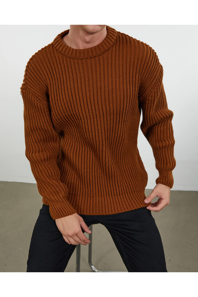 elkumoda Oversize Loose Pullover Non-Pilling Crew Neck Stylish and Comfortable Loose Fit Knitwear Flowy Sweater