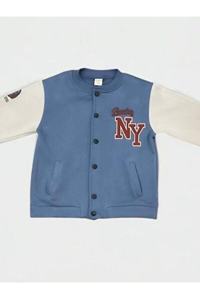 Zekids Αγόρι με 3 νήματα ράστερ πίσω εμπριμέ κολεγιακό μπουφάν