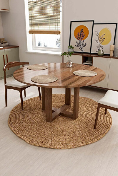 Timber'sTeam -alin- Moonty Masif Ahşap Yemek Masası 114x114