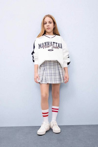 DeFacto Girl's Checkered Pleated Skirt E0061A825Sp