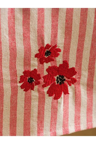 LC Waikiki Lcw Red Flower Embroidered Runner 45X150 cm
