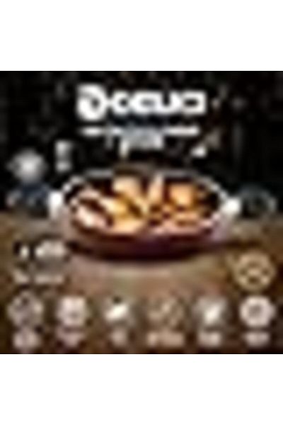 DELICI Nonstick Kadai with Glass lid , 20 CM , Granite Coating , Maroon