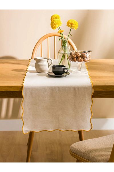 LC Waikiki Lcw Ecru Line Embroidered Runner 40X120 cm