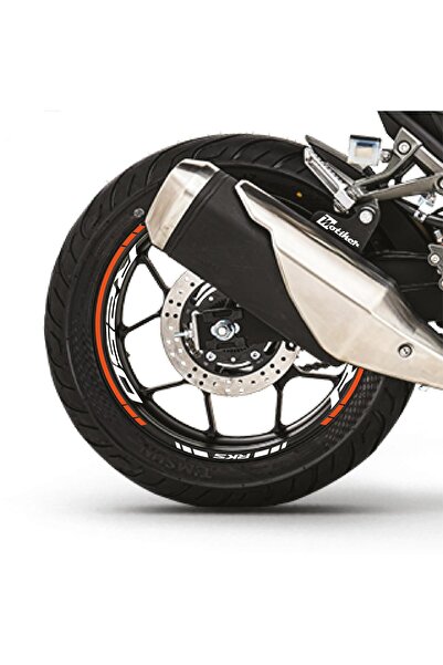 Motiker RKS R250 Motosiklet Jant İç ve Dış Set Sticker Etiket Modeli Turuncu