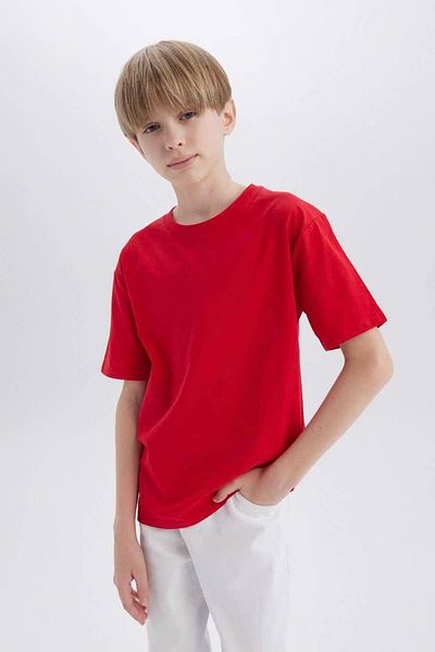 DeFacto Boy's Crew Neck Basic Solid Short Sleeve T-Shirt K1687A625Sm