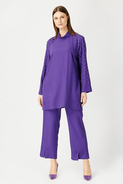 MÜSEMMA Plus Size Pearl Detail Suit