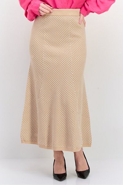 Esprit Women Textured Maxi Skirt, Tan