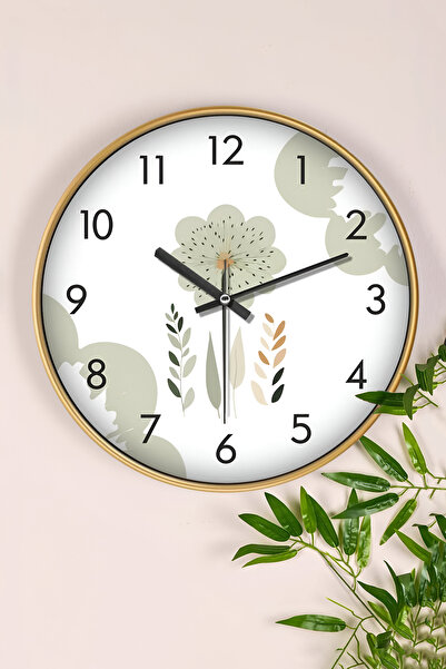 KaktüsKedi 30 CM Gerçek Camlı Akar Saniyeli İnce Çerçeveli Duvar Saati - Garden