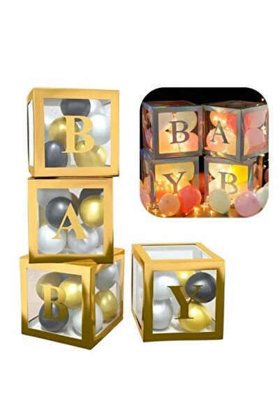 ALYA PARTİ Balonlu 4 Parça Bayb Kutusu 25x25