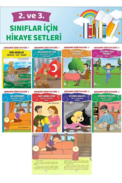 Ata Yayıncılık 2.ve 3.Sınıflar İçin Okumayı Sevdiren Değerler Eğitimi 8 li Hi...