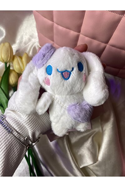 SANRIO Sanrıo karakterli cınnamoroll peluş lila kalpli çantalı anahtarlık