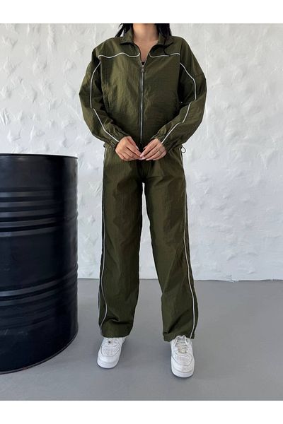 sportiness Parachute Fabric Tracksuit Suit