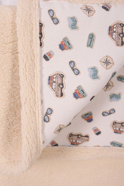 Junenext Baby Blanket 85X100 cm Sheep Hair and Muslin Blanket