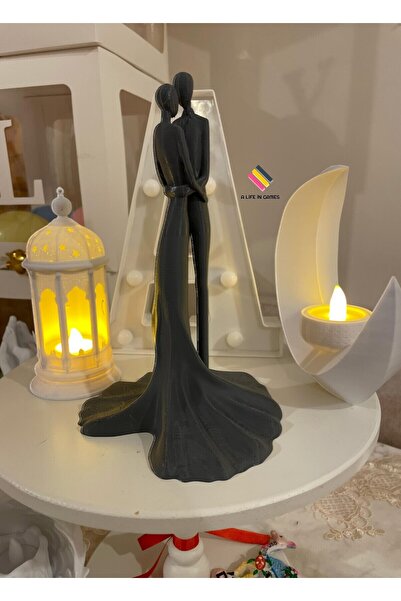 a life in games Romantik Çift Biblo - 20cm Şık Ve Modern Masaüstü Biblo Dekor...