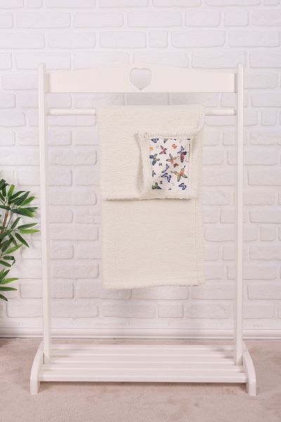 Junenext Baby Blanket 85X100 cm Sheep Hair and Muslin Blanket