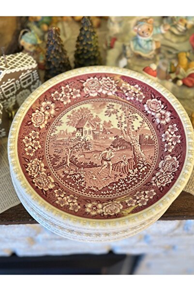 Villeroy & Boch Rusticana Red Porcelain Serving Plate 26 cm Height Villeroy Boch Antique