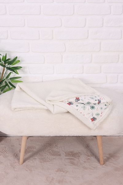 Junenext Baby Blanket 85X100 cm Sheep Hair and Muslin Blanket