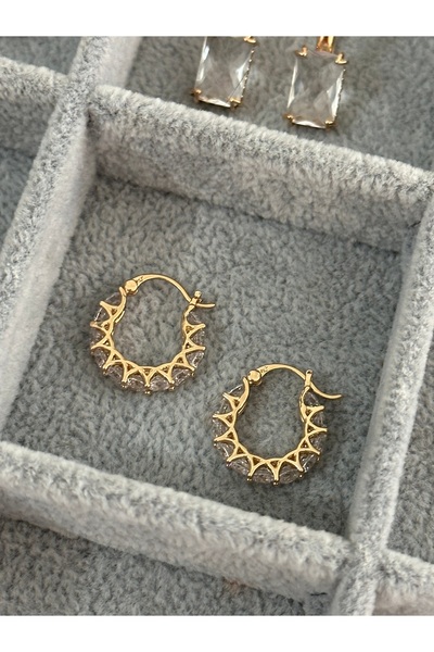 SLONS Taşlı Küçük Boy Halka Küpe