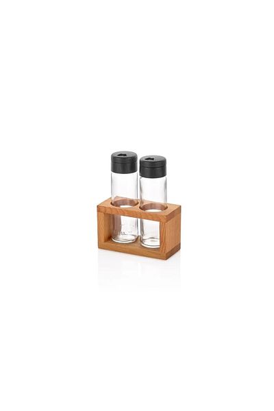 KukiWood Spice Rack Set of 2 Salt and Pepper Shakers