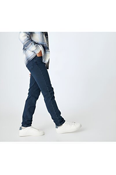 Pars Erkek Çocuk Koyu Mavi Düz Klasik Rahat Jeans Likralı Kot Pantolon