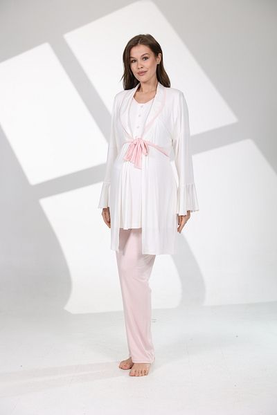 Rimel Homewear Set pijama de maternitate cu mâneci volante din bumbac